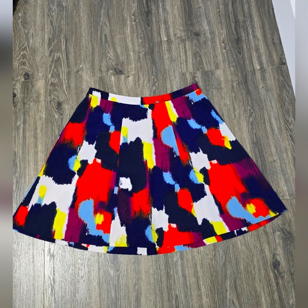 Ava & Viv Multicolor Abstract Skater Skirt
